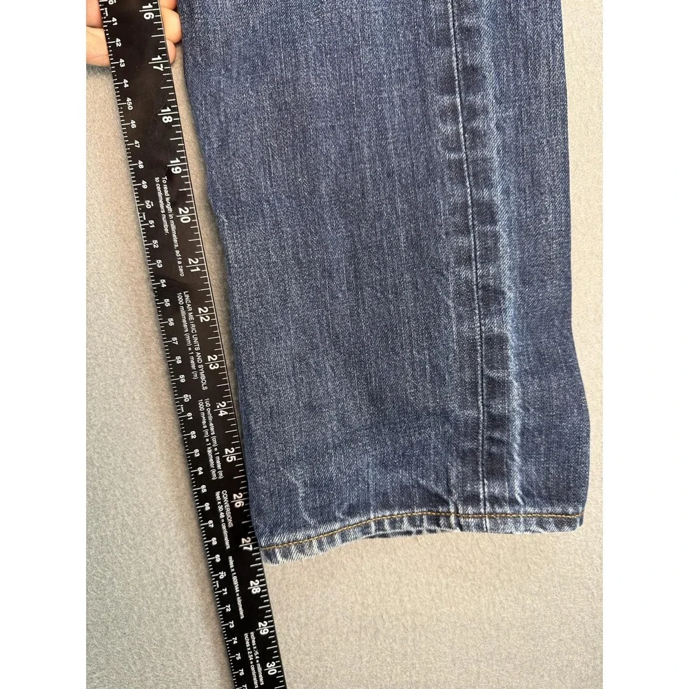 J.Crew 770 Jeans Mens 32x30 Med Wash Blue Slim Straight Kaihara Distressed Denim